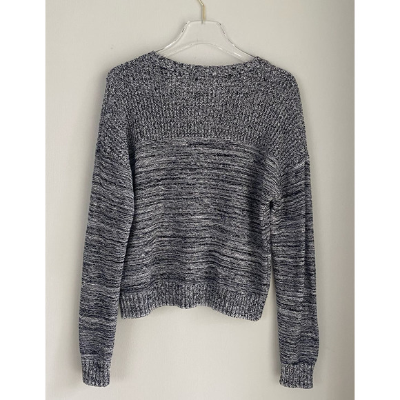 MOUSSY Free Size Textured Knit Sweater Black White 90s Y2K Relaxed Boxy Fit - Picture 3 of 6